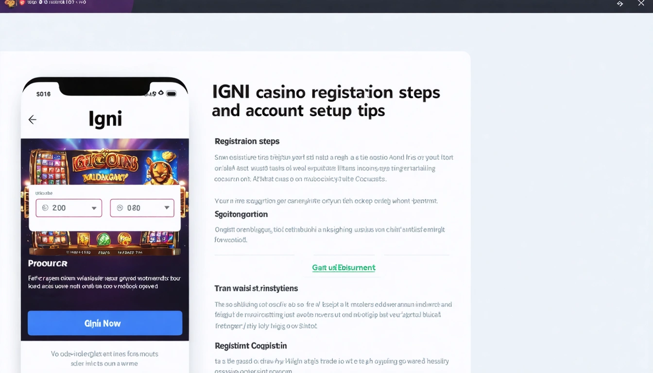 Igni casino registration steps and account setup tips
